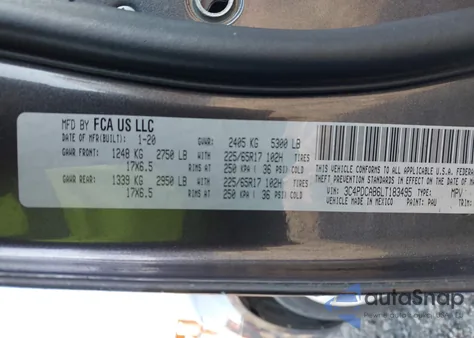 2020 Dodge Journey Se Value z USA, uszkodzony, nr VIN 3C4PDCAB6LT183495